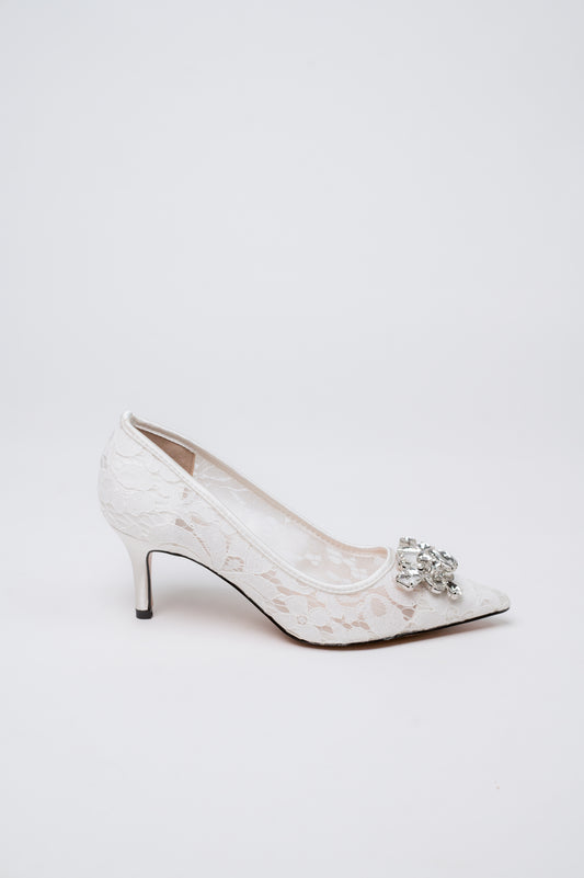 Tate Pump 60 Lace White
