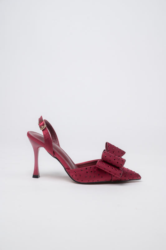 Fiancée Bow Mule 60 Maroon